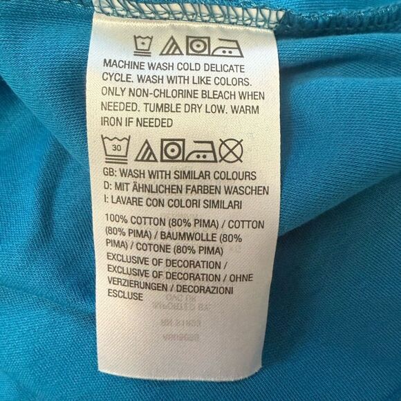 Isaac Mizrahi Live Essentials Pima Cotton Crew Neck Tee Primrose Blue Medium - Picture 7 of 9